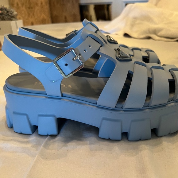 Prada Blue Platform Sandals - Picture 2 of 6